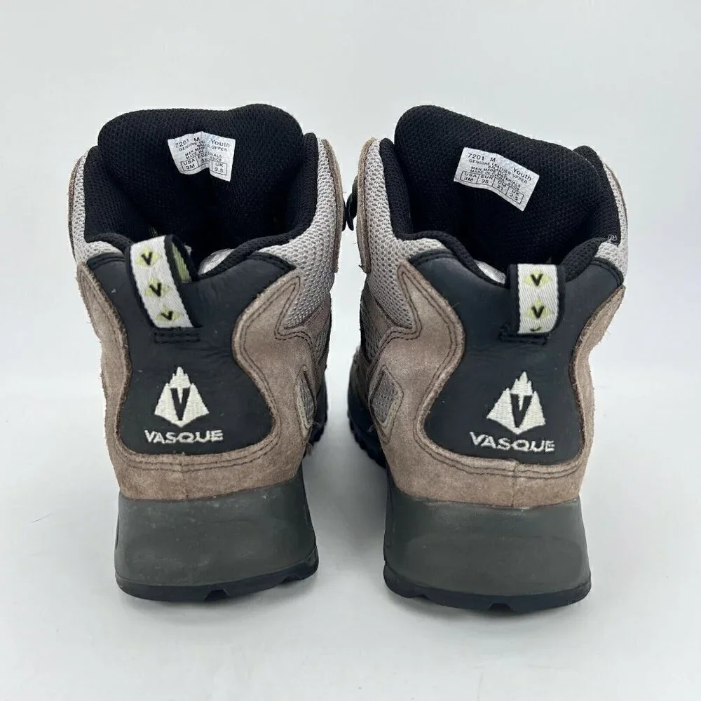Vasque Breeze Gray Tan Youth Waterproof Suede Hiking Boots Trail 7201 Size 3